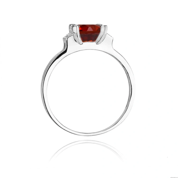 Pierścionek W103 Granat 1,30ct białe złoto