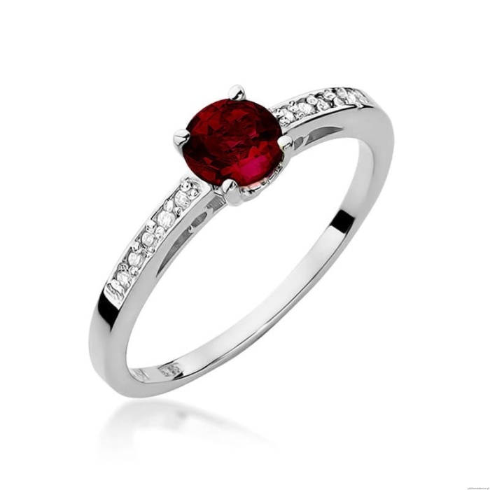 Pierścionek W066 Granat 0,60ct białe złoto