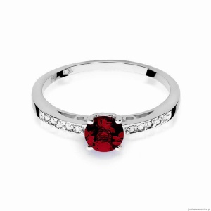 Pierścionek W066 Granat 0,60ct białe złoto