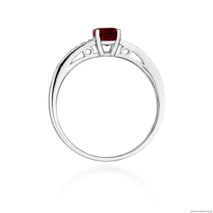Pierścionek W066 Granat 0,60ct białe złoto