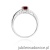 Pierścionek W066 Granat 0,60ct białe złoto