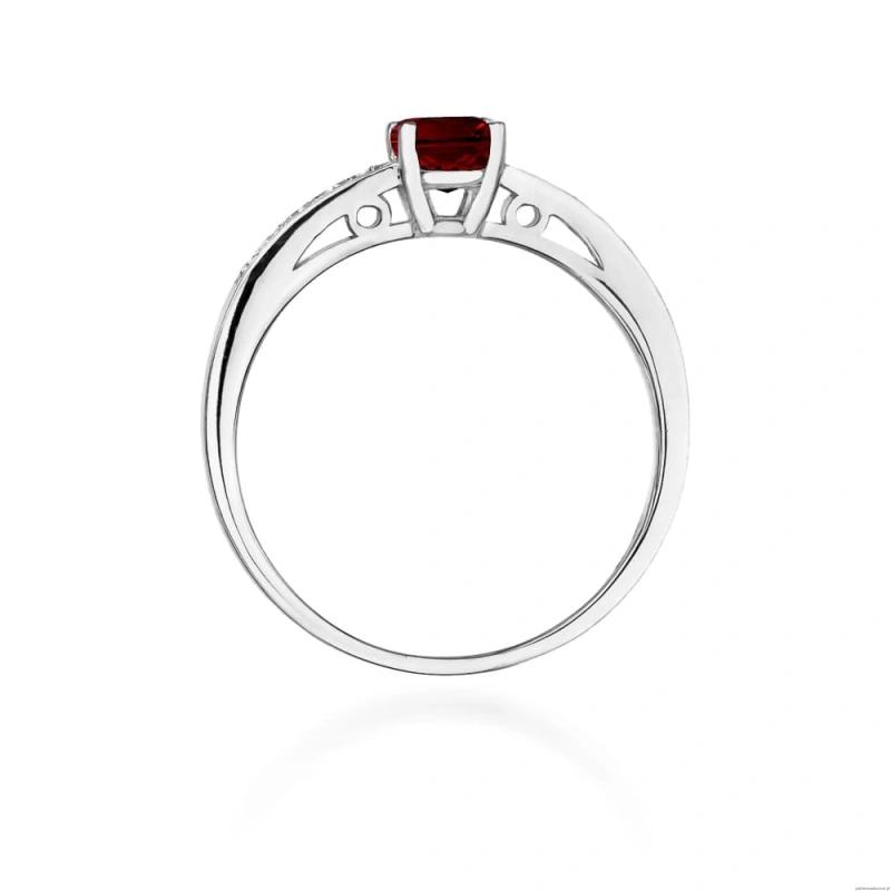Pierścionek W066 Granat 0,60ct białe złoto