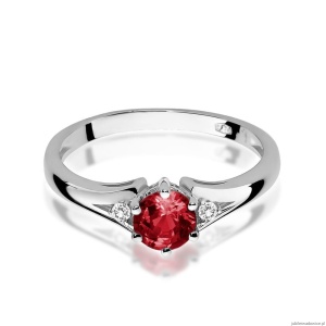 Pierścionek W0076 Granat 0,60ct białe złoto