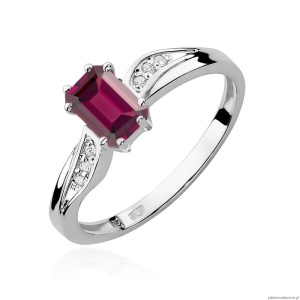 Pierścionek W094 Granat 0,70ct białe złoto