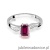 Pierścionek W094 Granat 0,70ct białe złoto