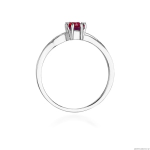 Pierścionek W094 Granat 0,70ct białe złoto