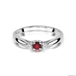Pierścionek W428 Rubin 0,15ct białe złoto