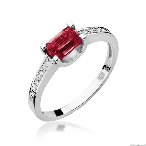 Pierścionek W105 Rubin 0,80ct białe złoto