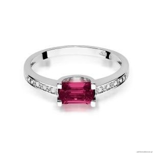 Pierścionek W105 Rubin 0,80ct białe złoto