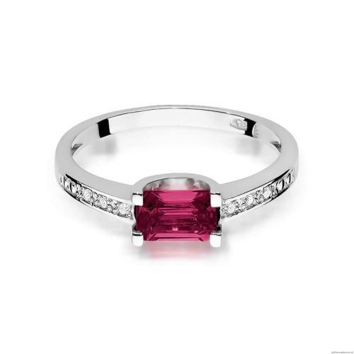 Pierścionek W105 Rubin 0,80ct białe złoto