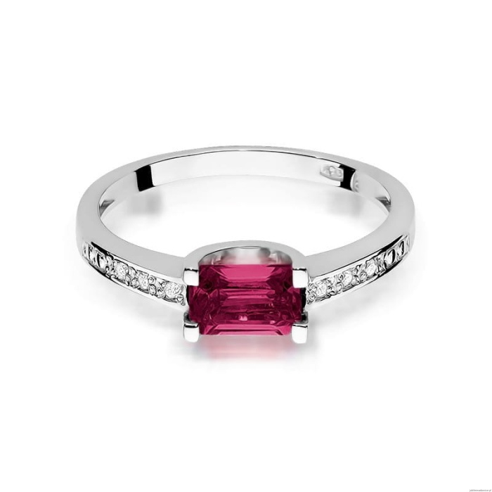 Pierścionek W105 Rubin 0,80ct białe złoto