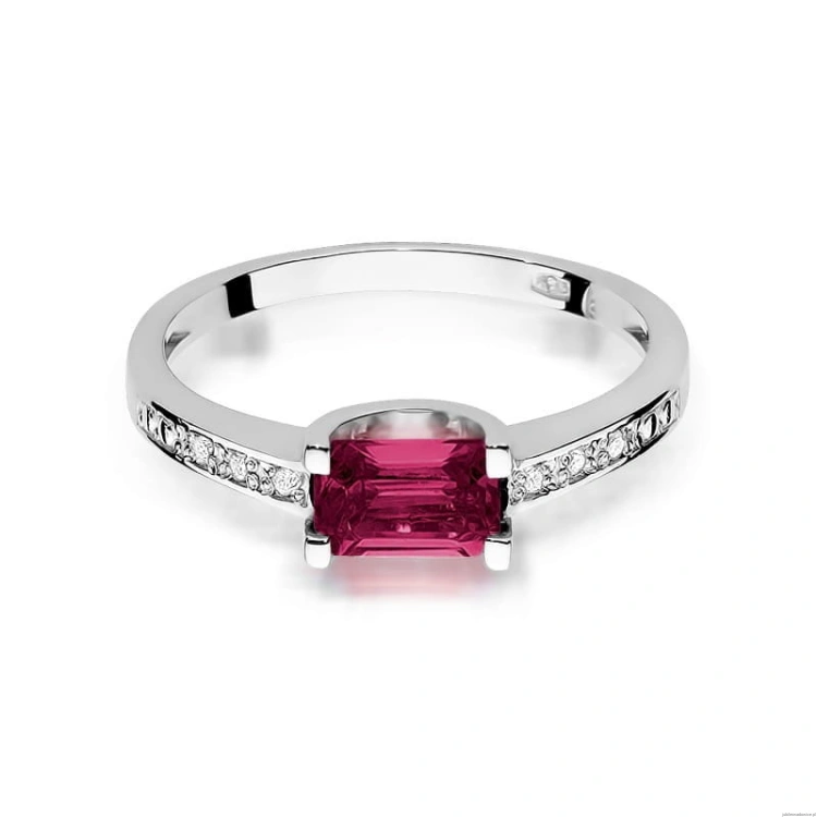 Pierścionek W105 Rubin 0,80ct białe złoto