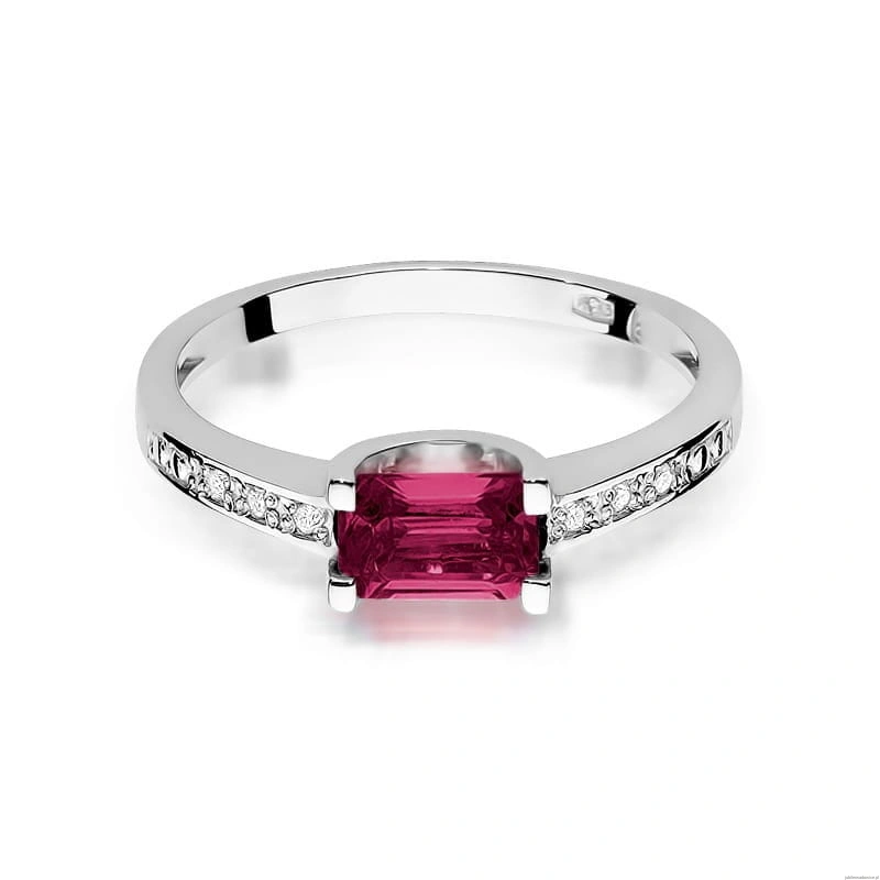 Pierścionek W105 Rubin 0,80ct białe złoto