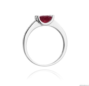 Pierścionek W105 Rubin 0,80ct białe złoto