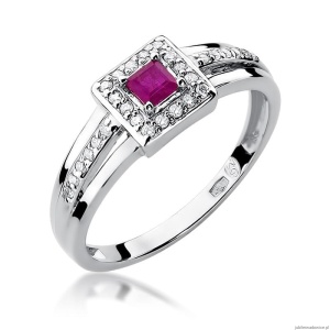 Pierścionek W271 Rubin 0,20ct białe złoto