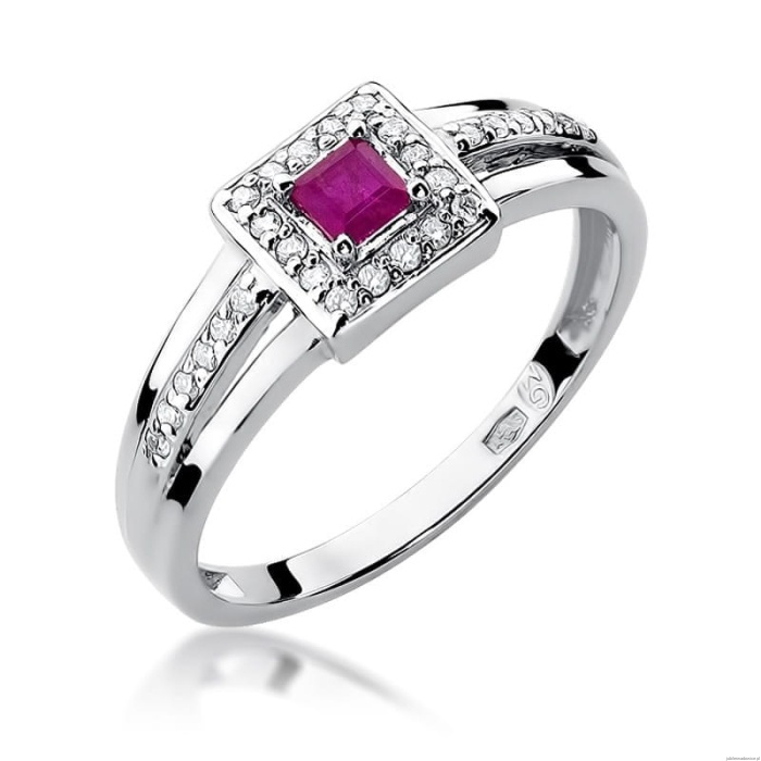 Pierścionek W271 Rubin 0,20ct białe złoto