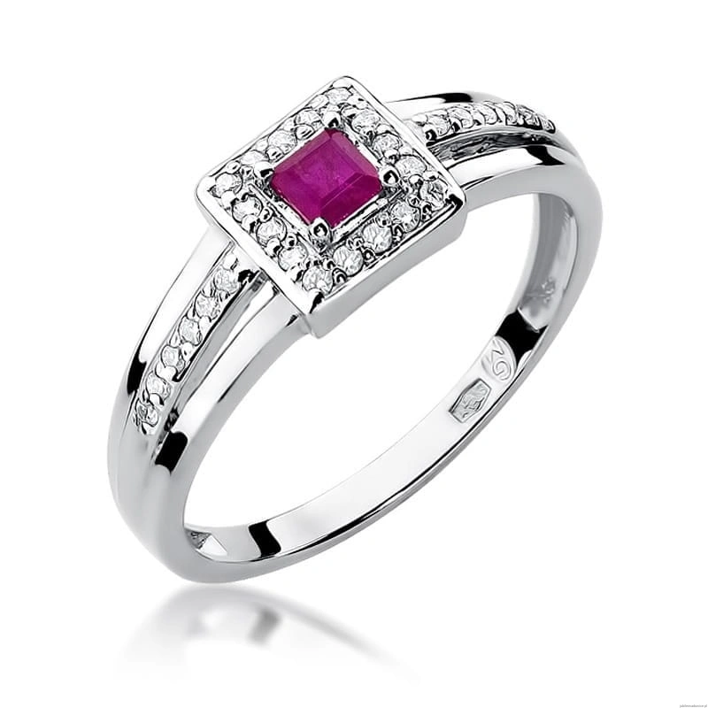 Pierścionek W271 Rubin 0,20ct białe złoto