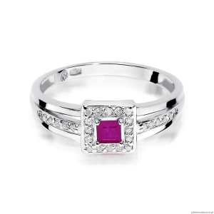 Pierścionek W271 Rubin 0,20ct białe złoto