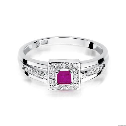 Pierścionek W271 Rubin 0,20ct białe złoto