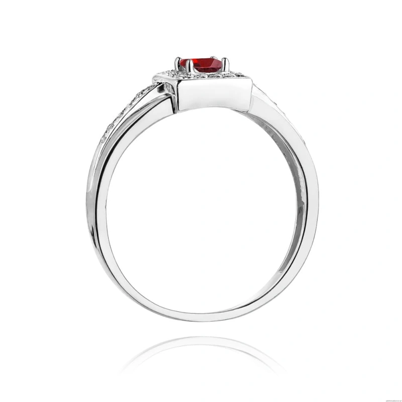 Pierścionek W271 Rubin 0,20ct białe złoto