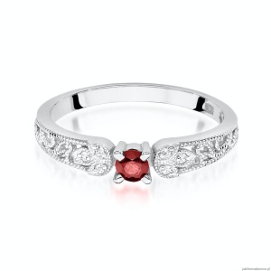 Pierścionek W411 Rubin 0,10ct białe złoto