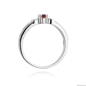 Pierścionek W411 Rubin 0,10ct białe złoto