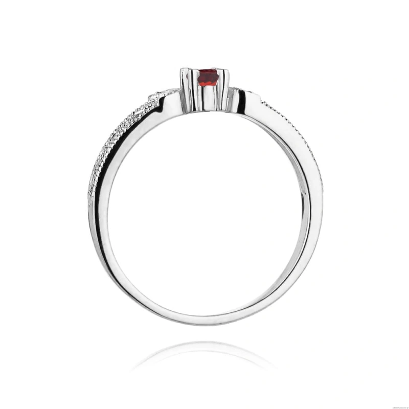 Pierścionek W411 Rubin 0,10ct białe złoto