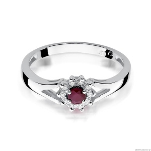 Pierścionek W185 Rubin 0,15ct białe złoto