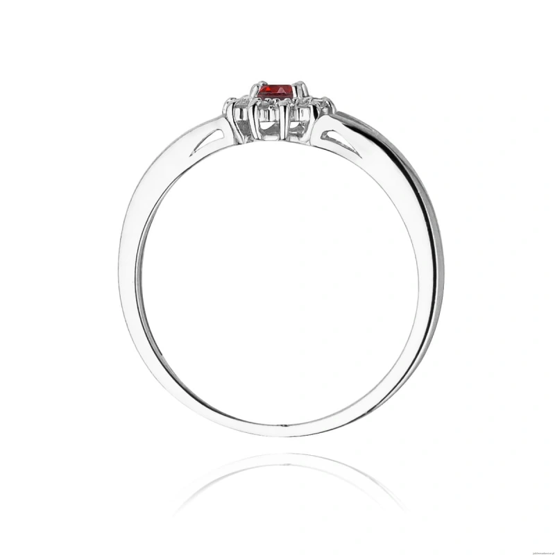 Pierścionek W185 Rubin 0,15ct białe złoto