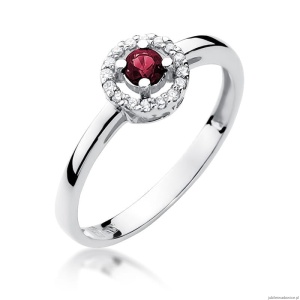 Pierścionek W238 Rubin 0,15ct białe złoto