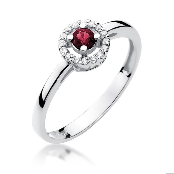 Pierścionek W238 Rubin 0,15ct białe złoto