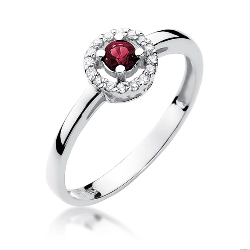 Pierścionek W238 Rubin 0,15ct białe złoto