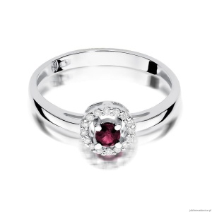 Pierścionek W238 Rubin 0,15ct białe złoto