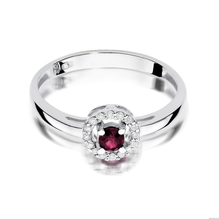 Pierścionek W238 Rubin 0,15ct białe złoto