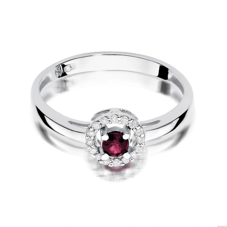 Pierścionek W238 Rubin 0,15ct białe złoto
