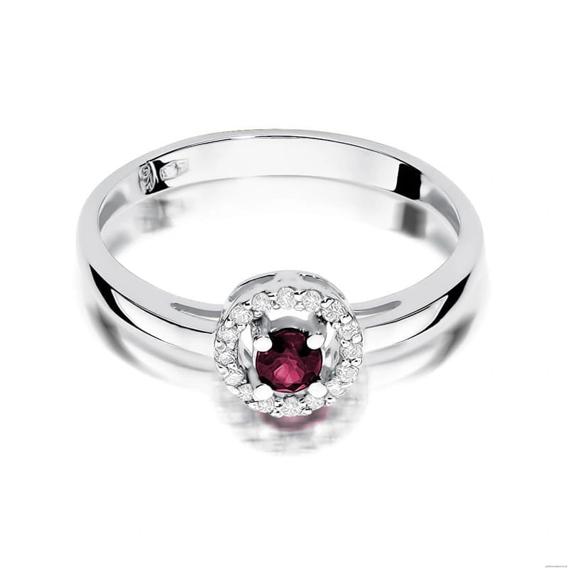 Pierścionek W238 Rubin 0,15ct białe złoto