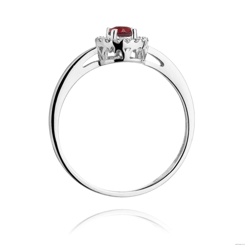 Pierścionek W238 Rubin 0,15ct białe złoto