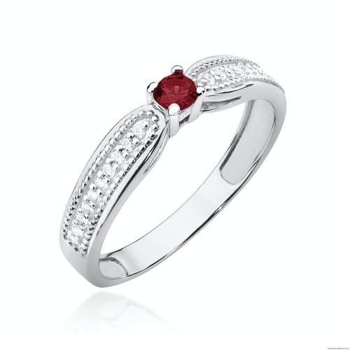 Pierścionek W449 Rubin 0,15ct białe złoto