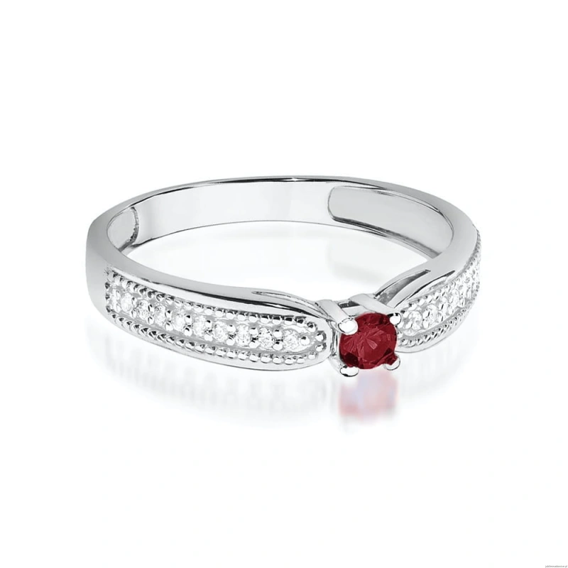 Pierścionek W449 Rubin 0,15ct białe złoto
