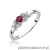 Pierścionek W414 Rubin 0,15ct białe złoto