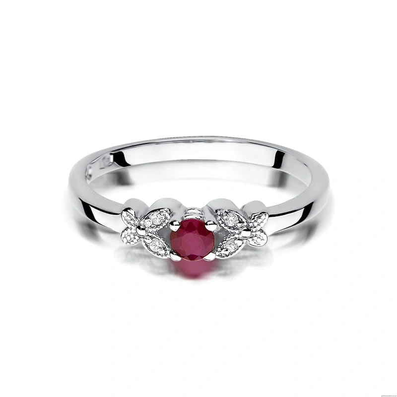 Pierścionek W414 Rubin 0,15ct białe złoto