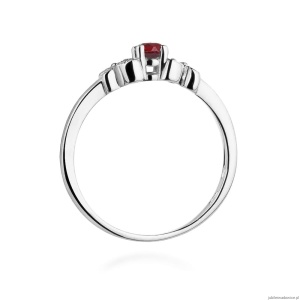Pierścionek W414 Rubin 0,15ct białe złoto
