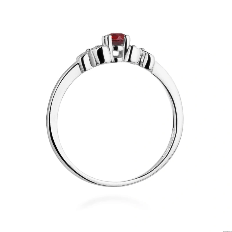 Pierścionek W414 Rubin 0,15ct białe złoto
