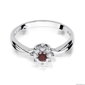 Pierścionek W072 Rubin 0,15ct białe złoto