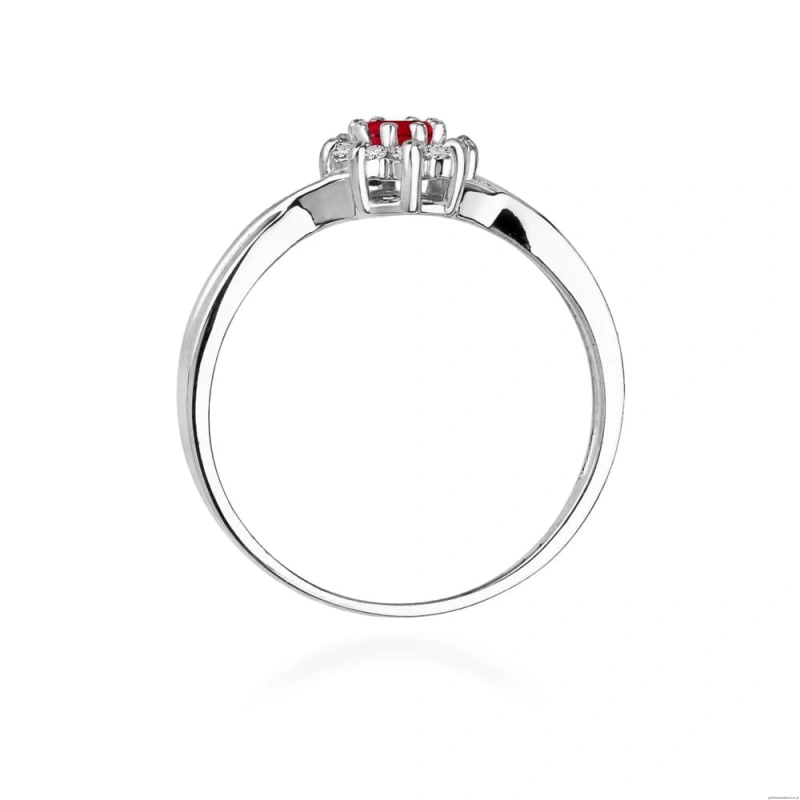 Pierścionek W072 Rubin 0,15ct białe złoto