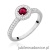 Pierścionek W559 Rubin 0,35ct białe złoto
