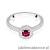 Pierścionek W559 Rubin 0,35ct białe złoto
