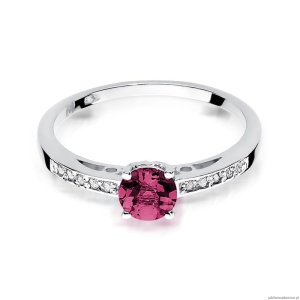 Pierścionek W066 Rubin 0,60ct białe złoto