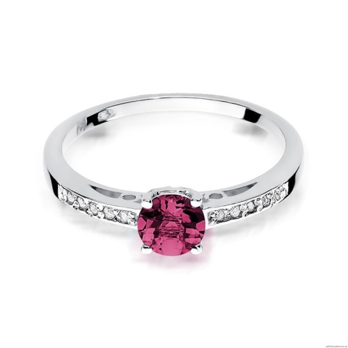 Pierścionek W066 Rubin 0,60ct białe złoto