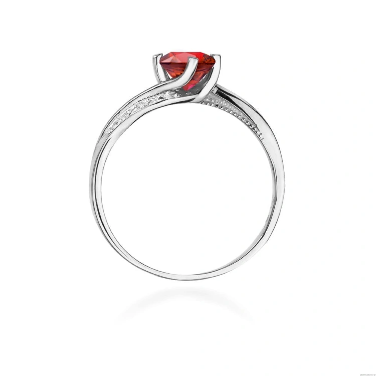 Pierścionek W084 Rubin 0,60ct białe złoto